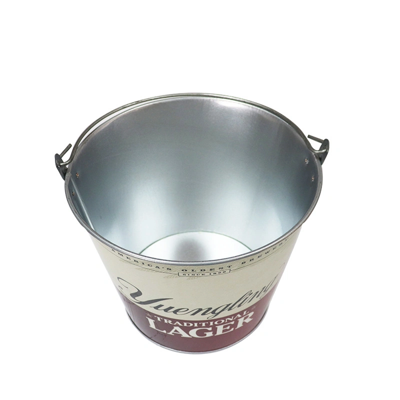 5L Custom Logo Galvanized Metal Tin Beer Cooler Wine Ice Bucket