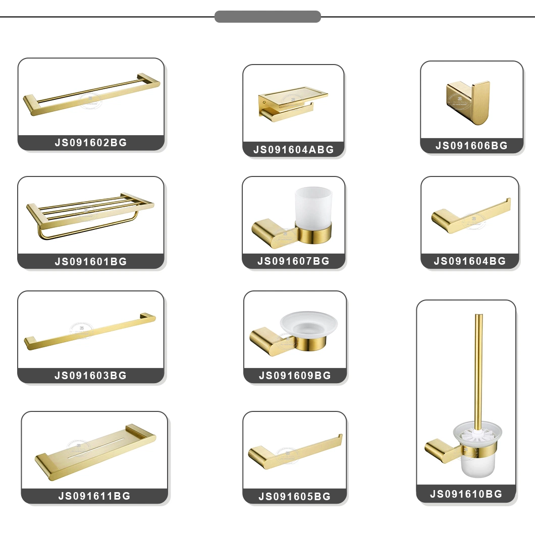 Jiangmen High Quality Stainless Steel Sanitary Ware Gold Bathroom Hardware Accessories Set
