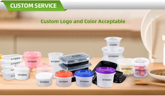 Eco Friendly Food Grade 32oz Round Lunch Container Plastic Container with Lid 