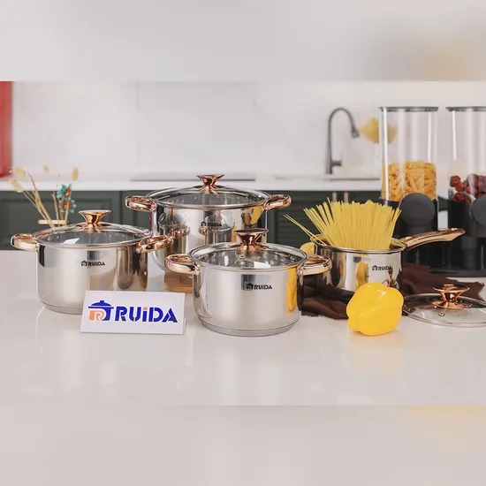 Dinnerware Dishwasher 8PCS Stainless Steel Cookware Kitchenware Set with Restaurant Kitchen 