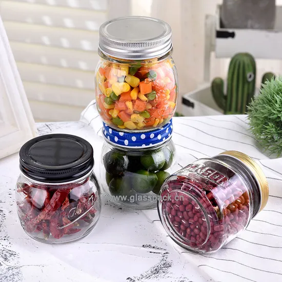 280ml Clear Glass Mason Jar Glass Container with Customized Logo Printed for Food Package 