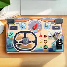The New Montessori Early Education Educational Steering Wheel for Children in 2025 Simulates a Busy Board to Play House and Learn to Drive Toy 