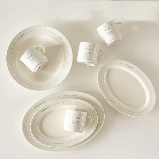Pasta Dinnerware Chinaware Stackable Tableware Western Food Ceramic Plates 