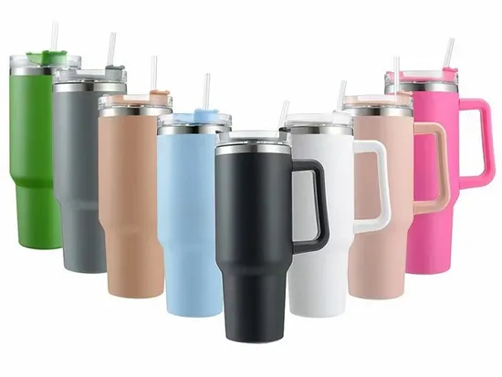 40oz Stainless Steel Cup Car Portable Water Bottle Heat Insulated Thermal Tumbler Big Capacity Vacuum Flask with Handle 