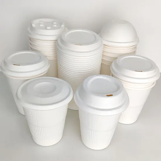 Lids coffee Paper Cup Disposable 90mm PS Black Switc Double Walled Dome Bagasse Hot Drink Lid 