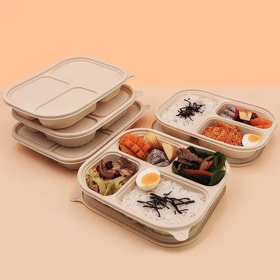 Meal Tray with Lid Biodegradable Tableware Manufacturers in India Corn Starch Packaging Container 