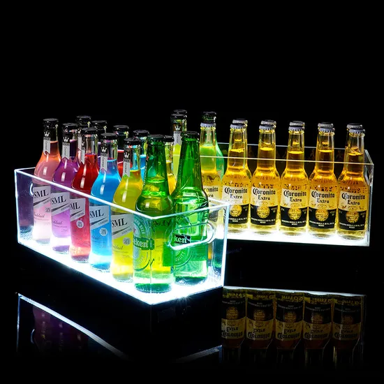 20 Beer Bottles Big Capacity Acrylic LED Ice Bucket for Bar 